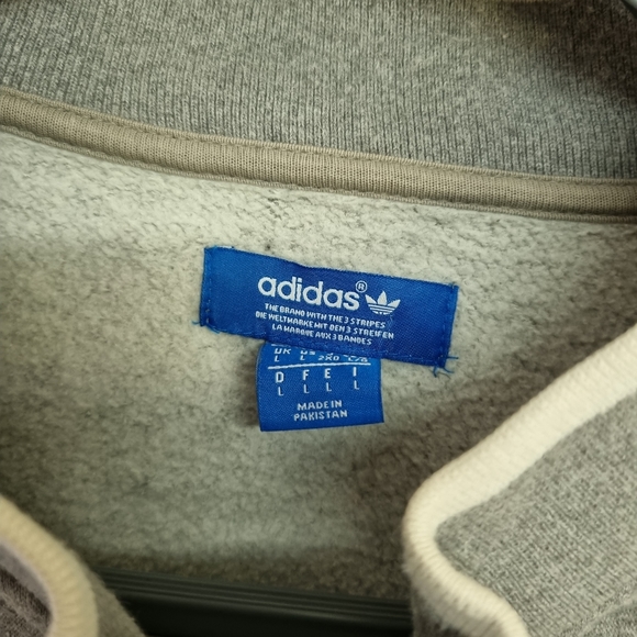 Adidas Originals grey zip through sweater sz large - Picture 3 of 8